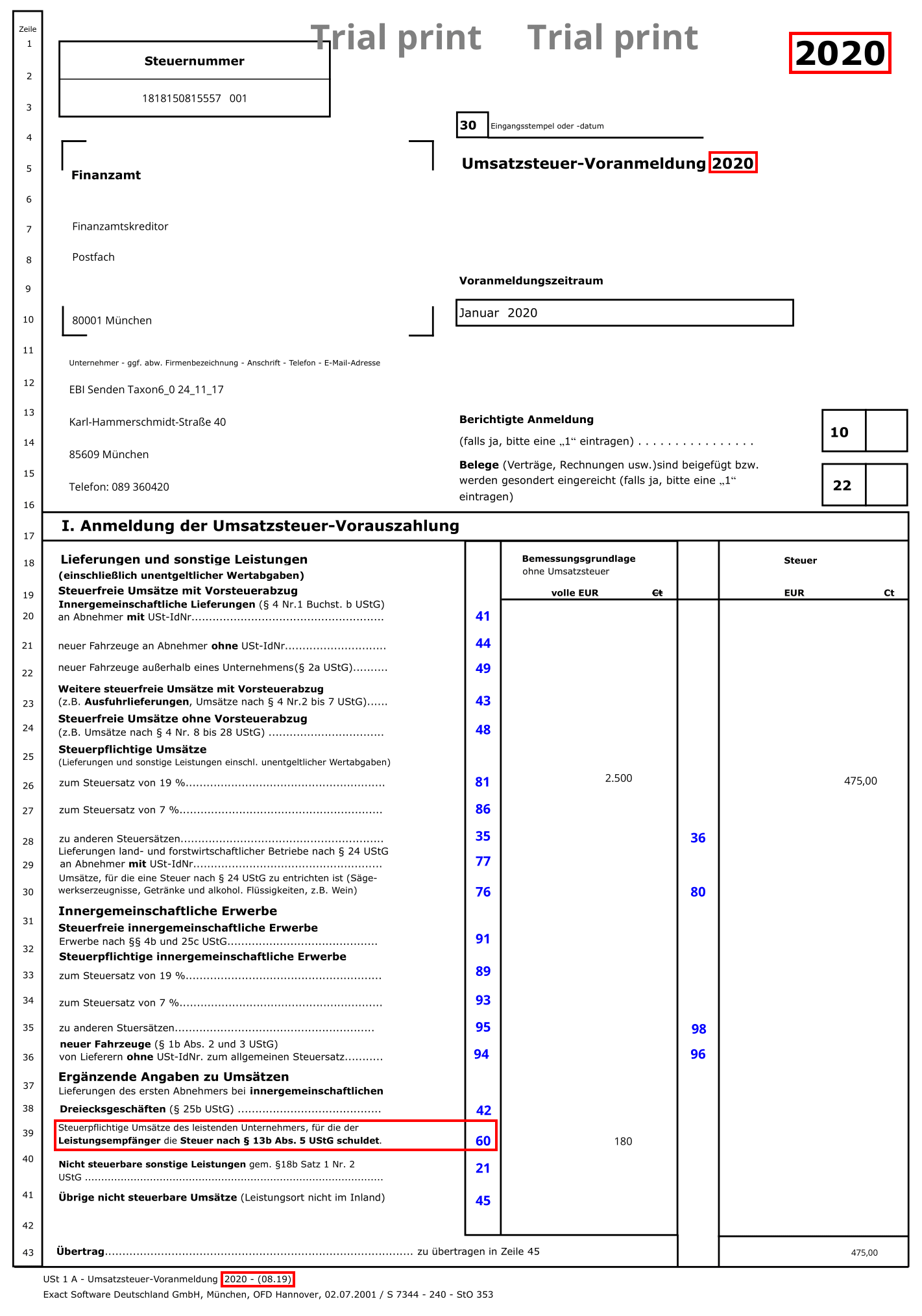 Product Updates 420, 419, and 418 VAT return form for year 2020 available (German legislation)