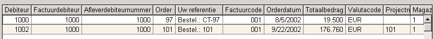 Facturen voorstel regel 1