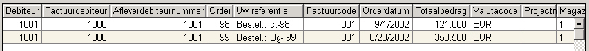 Facturen voorstel regel 2