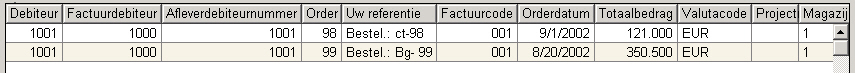 Facturen voorstelregel 1