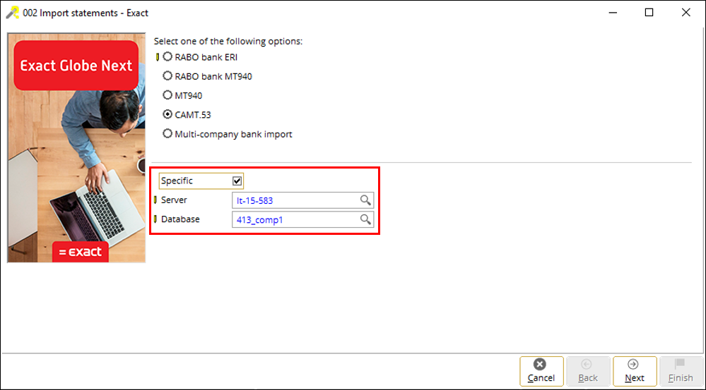 How-to: Importing CAMT.53 bank format to multiple companies